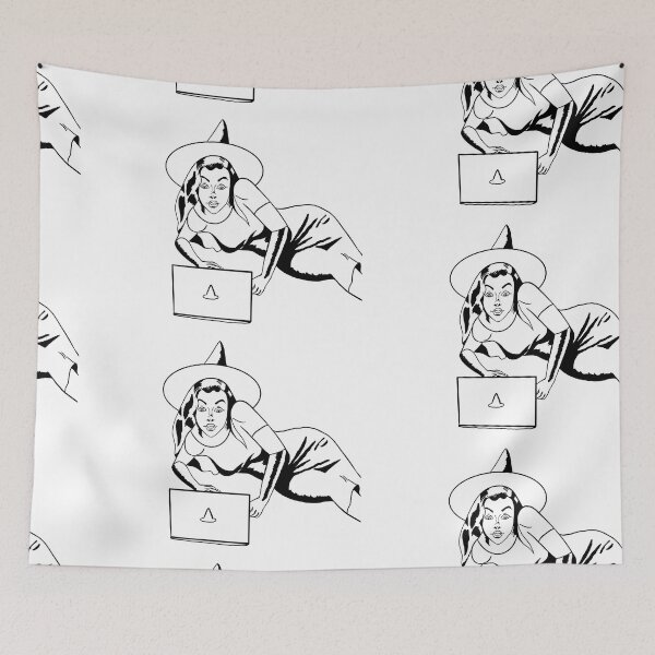 Item preview, Witch-a Watching? - Black and White Outline (Witch Only) designed and sold by gaslight-n.