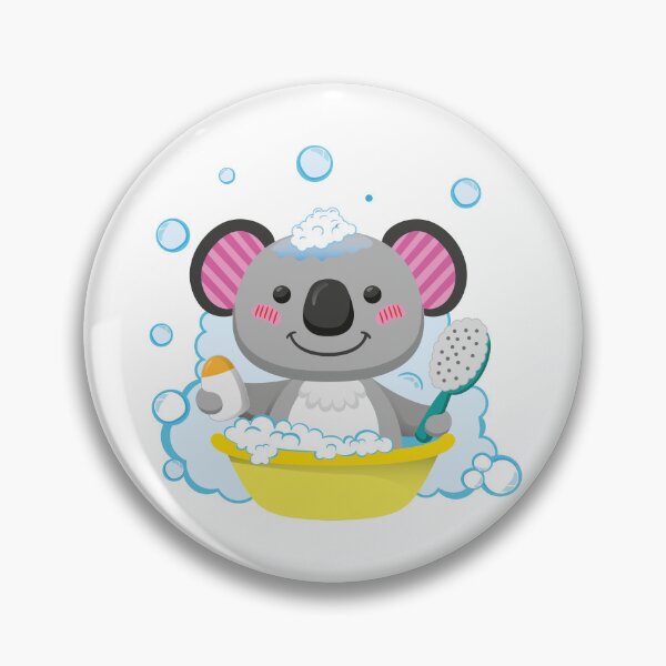 Item preview, Illustration of a teddy bear mascot taking a bath in a tub with water. Ideal for educational and promotional materials designed and sold by LucianoCosmo.