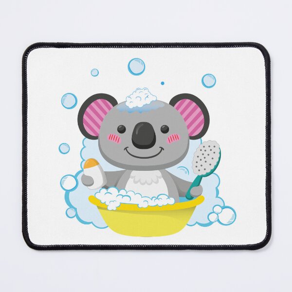 Item preview, Illustration of a teddy bear mascot taking a bath in a tub with water. Ideal for educational and promotional materials designed and sold by LucianoCosmo.