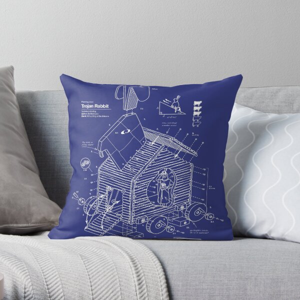 Trojan Rabbit Throw Pillow