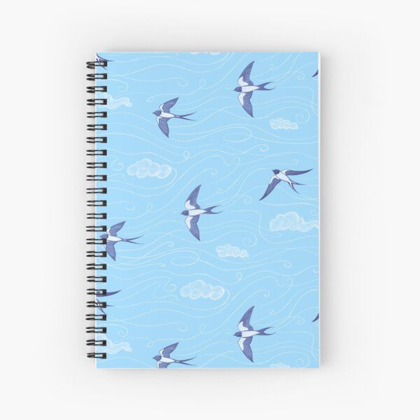 Swallows in Blue Sky Spiral Notebook