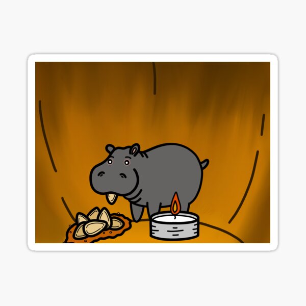 "North American House Hippo" Sticker for Sale by kirstykartoons Redbubble