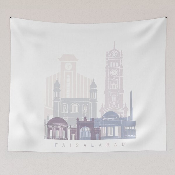 Item preview, FAISALABAD SKYLINE POSTER PASTEL designed and sold by paulrommer.