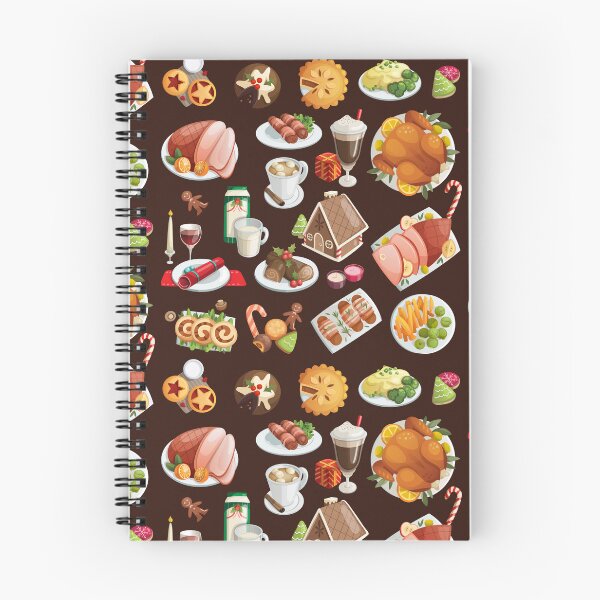 Item preview, Assorted Christmas Food - Roast Ham, Turkey, Mince Pie, Pudding, Gingerbread House, Cookies, Log Cake and More designed and sold by Alicia Chee.