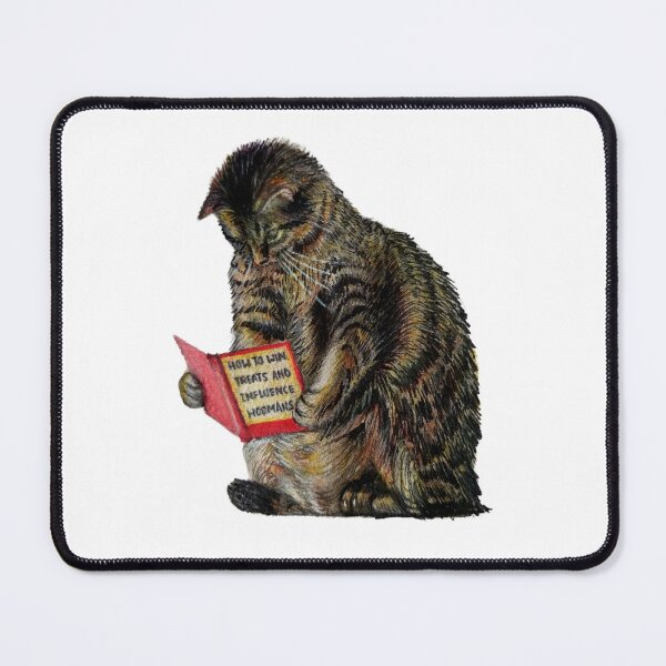 Item preview, Cat reading a book drawing | how to win treats and influence hoomans designed and sold by DipakSonarArt.