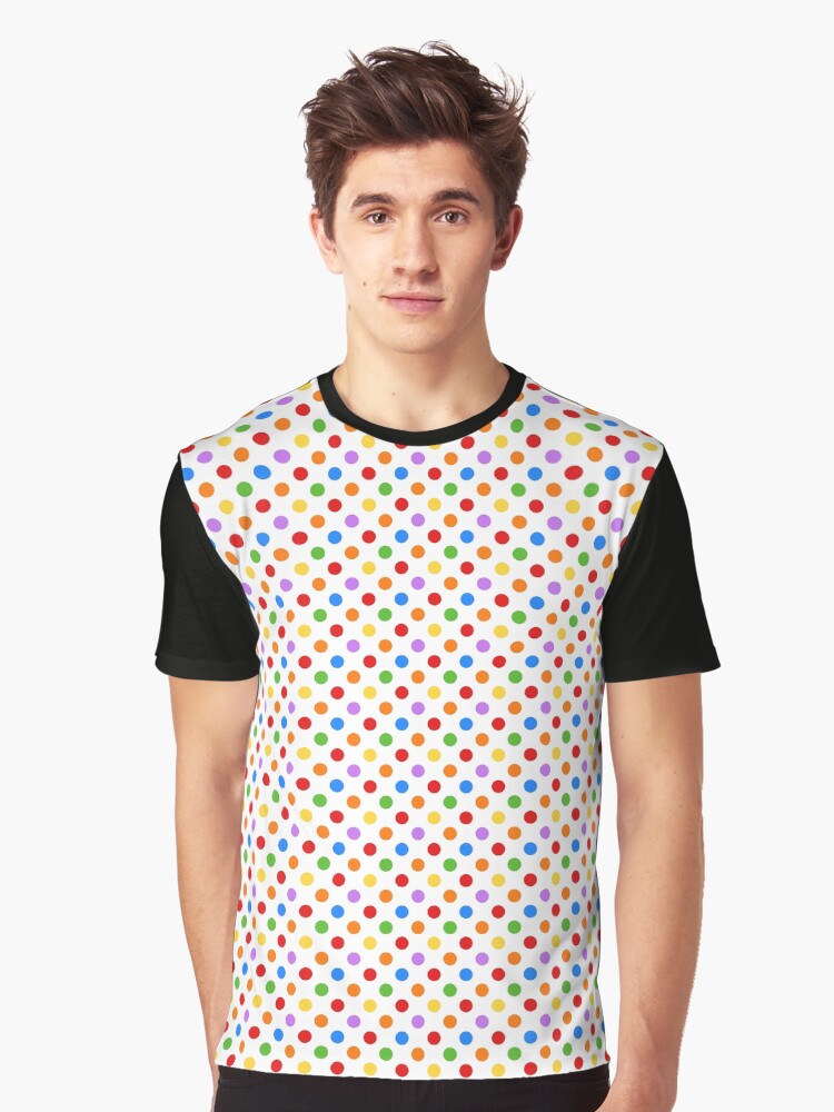 rainbow polka dot shirt