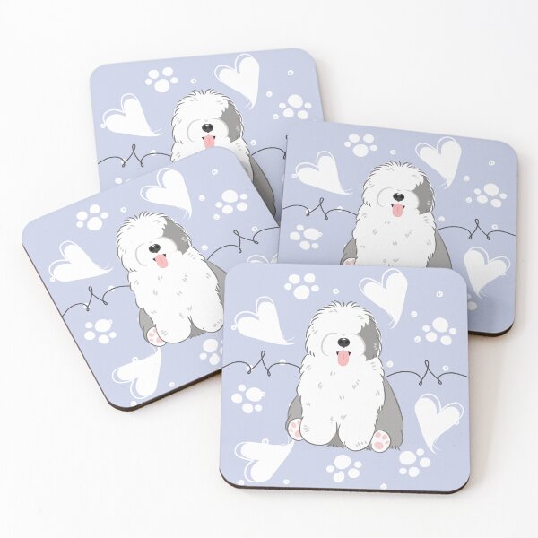 Item preview, LOVE Old English Sheepdog - Gray and White 3 designed and sold by Lulupainting.