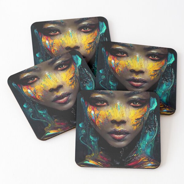 Item preview, A Black Power Woman in Colours wit Red Lips designed and sold by GambiJoop.