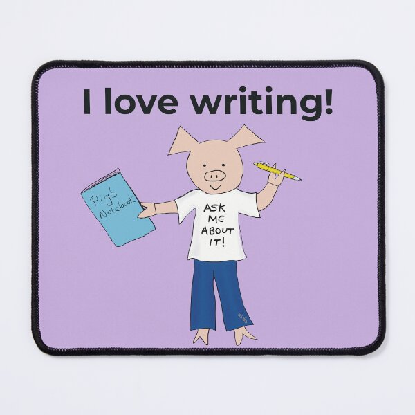 Item preview, I love writing! Left handed writer.  Introverts in Purple, writing designed and sold by PiggingJapan.