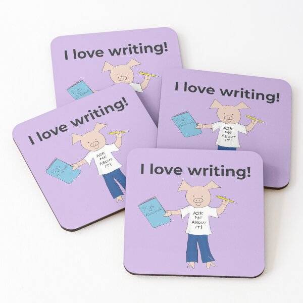 Item preview, I love writing! Left handed writer.  Introverts in Purple, writing designed and sold by PiggingJapan.