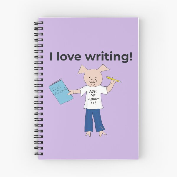 Item preview, I love writing! Left handed writer.  Introverts in Purple, writing designed and sold by PiggingJapan.