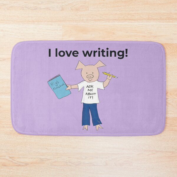 Item preview, I love writing! Left handed writer.  Introverts in Purple, writing designed and sold by PiggingJapan.