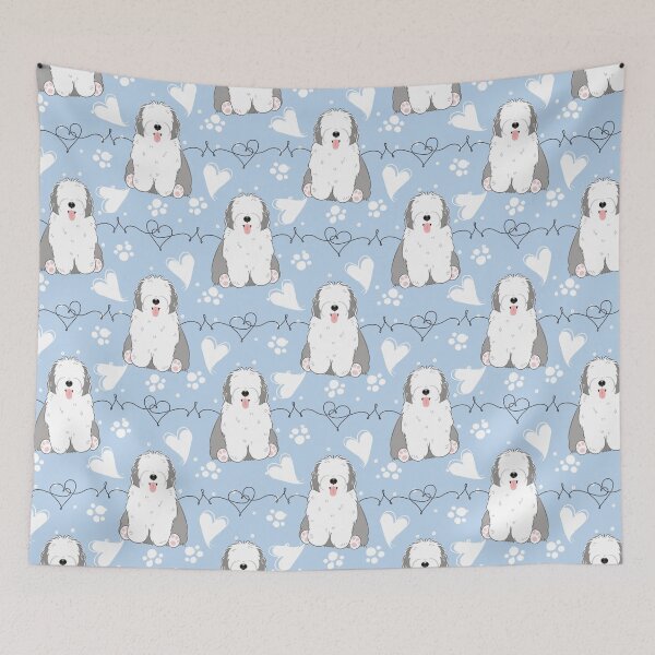 Item preview, LOVE Old English Sheepdog - Gray and White 4 designed and sold by Lulupainting.