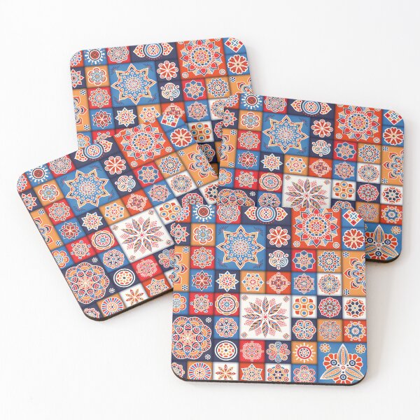 Item preview, tiles pattern pillow , mandala patterns, coloful tiles, indian style designed and sold by SoulWriter.