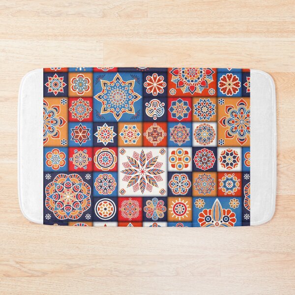 Item preview, tiles pattern pillow , mandala patterns, coloful tiles, indian style designed and sold by SoulWriter.