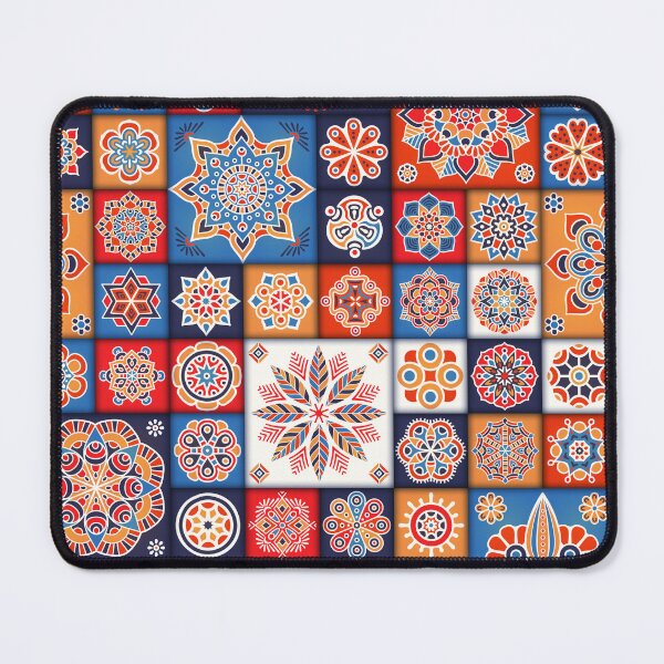Item preview, tiles pattern pillow , mandala patterns, coloful tiles, indian style designed and sold by SoulWriter.