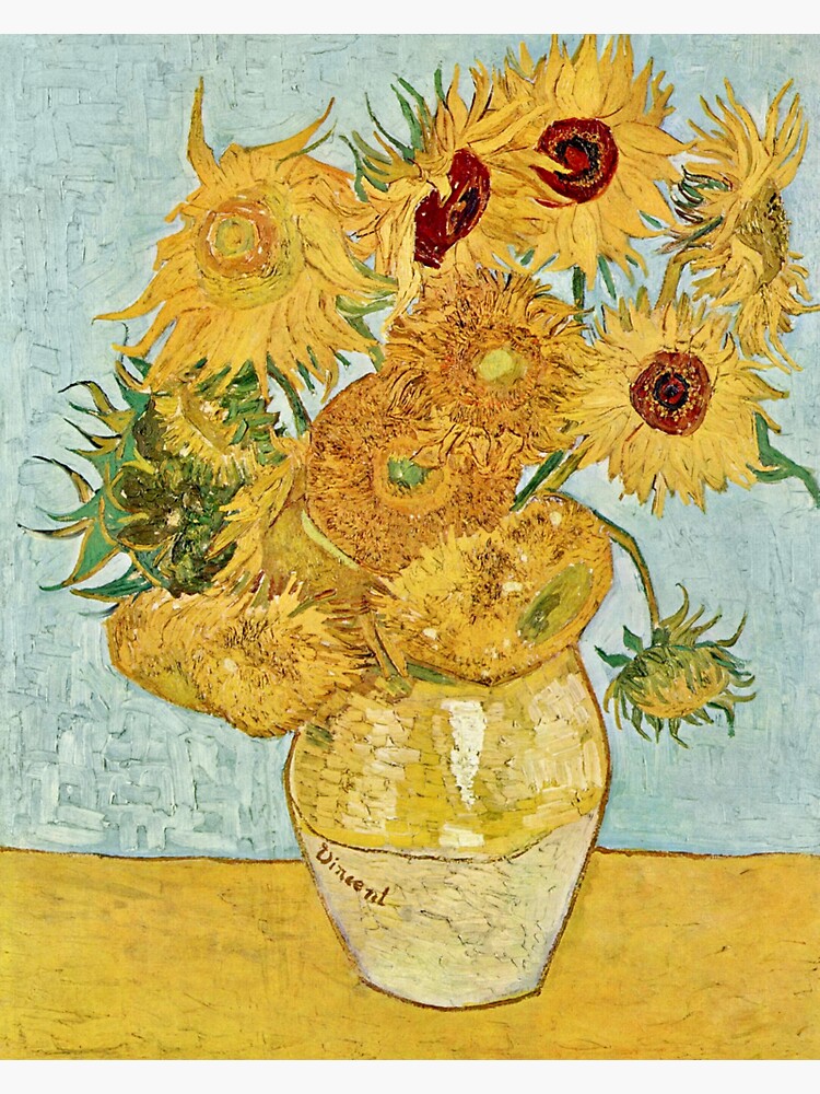 "Vincent Van Gogh Vase with Twelve Sunflowers" Sticker for Sale by