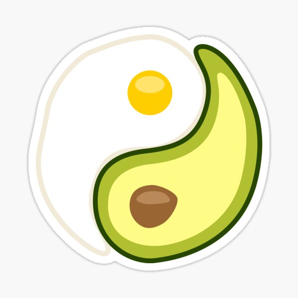 Avocado-Ei Yin Yang Sticker