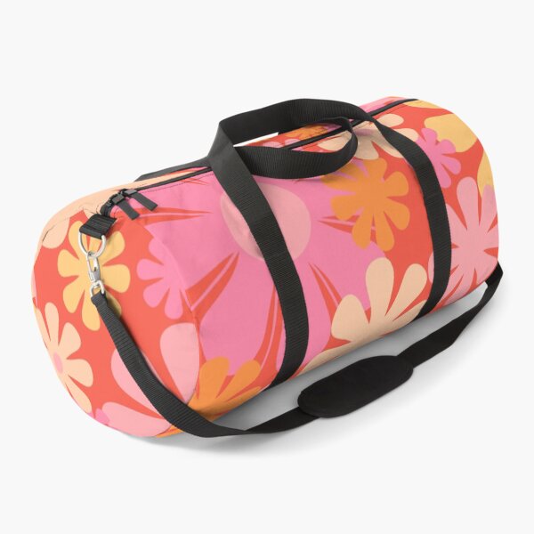 Item preview, Retro Flowers 60s 70s Aesthetic Floral Pattern Pink Orange Apricot Yellow designed and sold by kierkegaard.