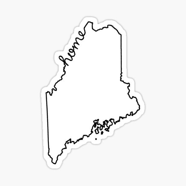 Maine Home State Outline Sticker