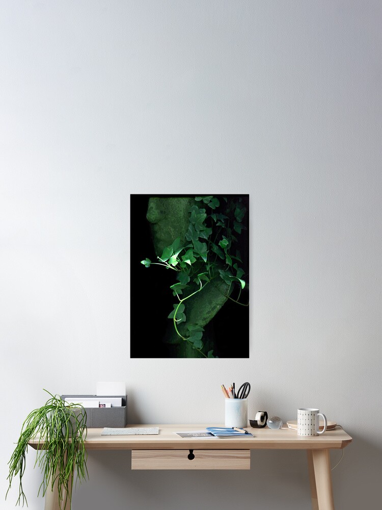 Thumbnail 2 of 3, Poster, Leaf Fancy 2 Dark Botanical designed and sold by LindasPhotoArt.