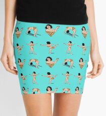 Art-Modell Pizza-Zensur Hellblaues Muster Minirock
