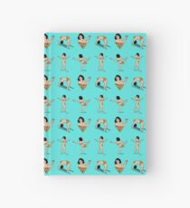 Art model Pizza Censorship Light blue Pattern Hardcover Journal
