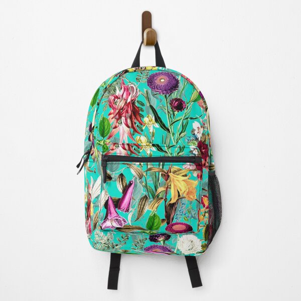 Item preview, Elegant Exotic flowers and leaves heaven, leaves and flowers tropical pattern, botanical illustration, turquoise floral illustration designed and sold by ZeinabTaha.