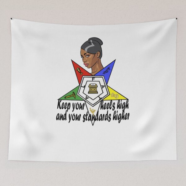 Item preview,  OES Order Of The Eastern Star Logo Sisterhood Keep Your Heels High designed and sold by TopTeeShop.