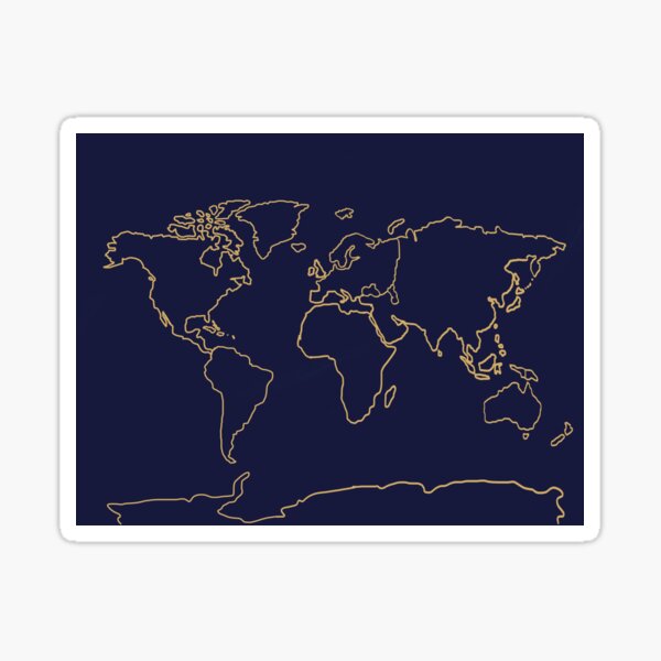 World Map Outline Stickers Redbubble