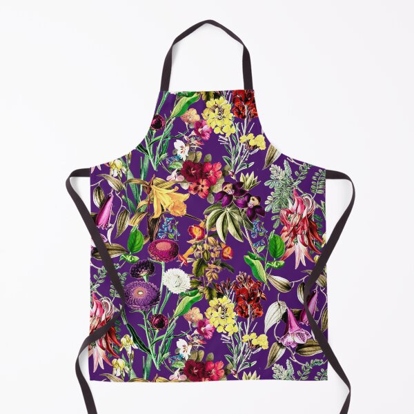 Artikelvorschau, Elegante exotische Blumen und Blätter Himmel, Blätter und Blumen tropischen Muster, botanische Illustration, dunkel lila florale Illustration entworfen und verkauft von ZeinabTaha.