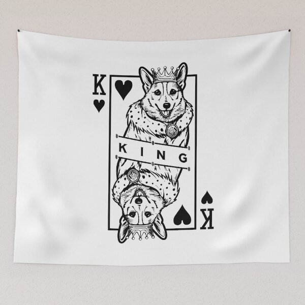 Artikelvorschau, Corgi King Of Hearts Lustige Hundeliebhaber-Spielkarten-Pop-Art entworfen und verkauft von GrandeDuc.