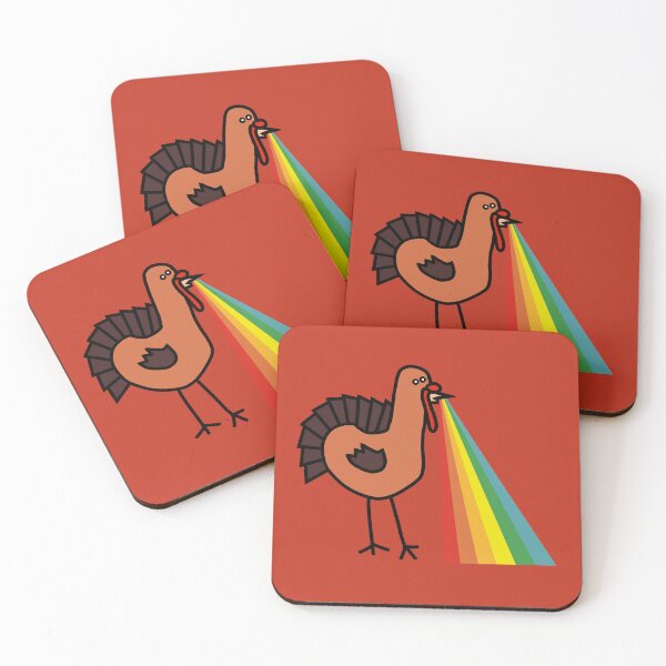Item preview, Animals with Rainbow Puke Thanksgiving Turkey designed and sold by ellenhenry.