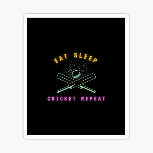 "Eat Sleep Cricket Repeat Bat & Ball" Sticker for Sale by GlobalHunt