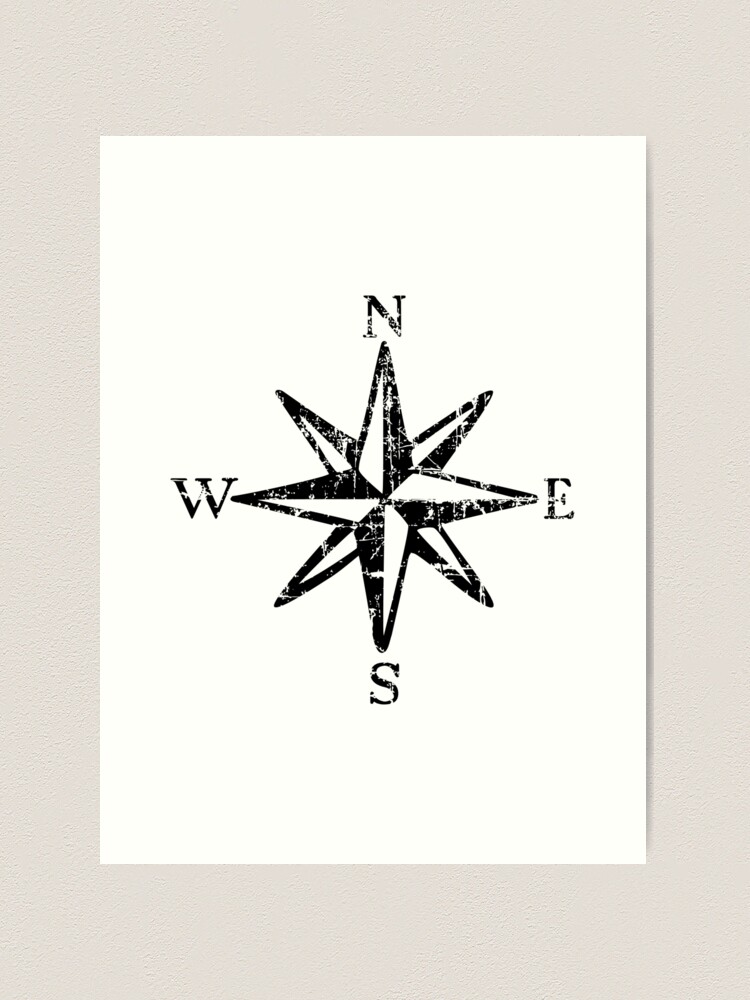 Compass Rose NESW Vintage Art Print for Sale by theshirtshops