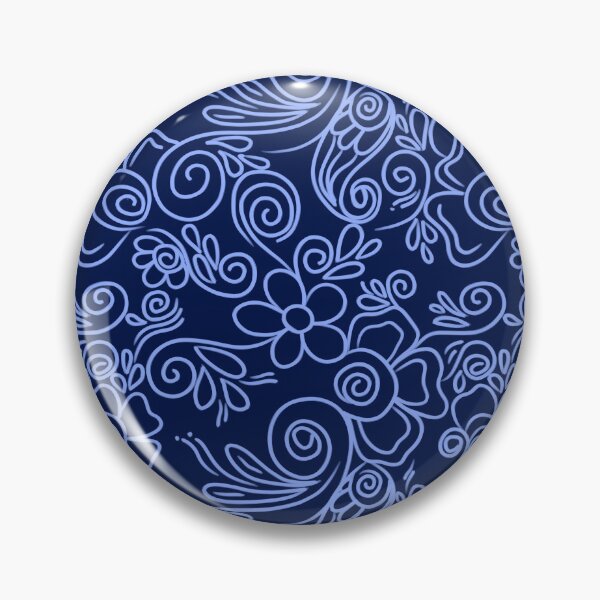 Item preview, Dark and Light blue Simple Floral Pattern designed and sold by patternologyy.