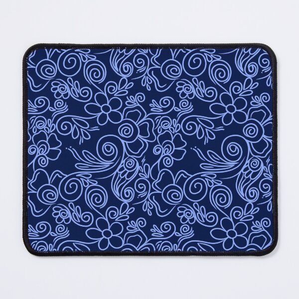 Item preview, Dark and Light blue Simple Floral Pattern designed and sold by patternologyy.