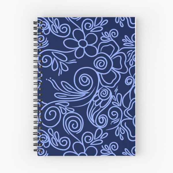 Item preview, Dark and Light blue Simple Floral Pattern designed and sold by patternologyy.