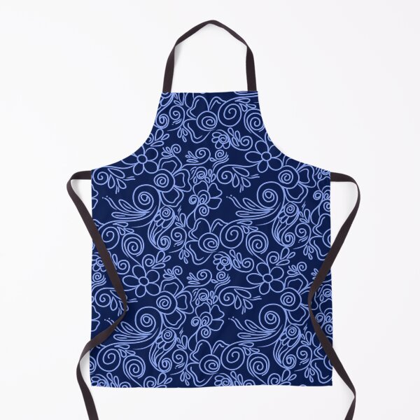 Item preview, Dark and Light blue Simple Floral Pattern designed and sold by patternologyy.