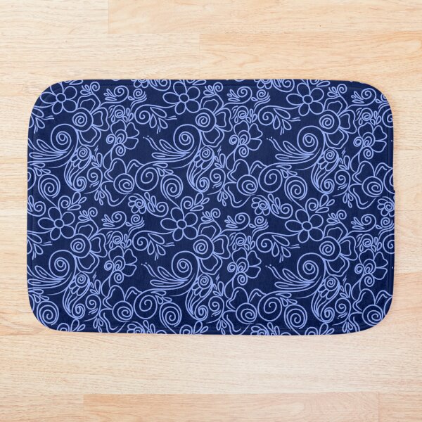 Item preview, Dark and Light blue Simple Floral Pattern designed and sold by patternologyy.