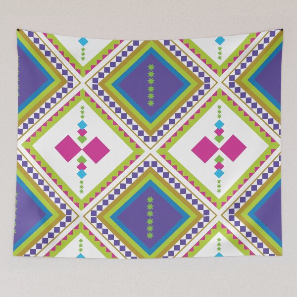 Item preview, Boho Pattern Background Isometric Geometric Crafts Graphic Design Throw Blankets & Tapestries Shower Curtain designed and sold by DigitalBank.
