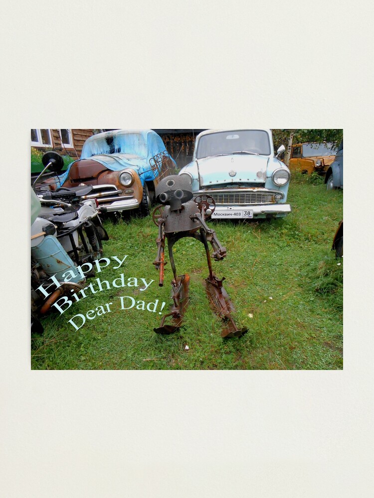 Alternate view of Happy Birthday Dear Dad! Quirky retro design Photographic Print
