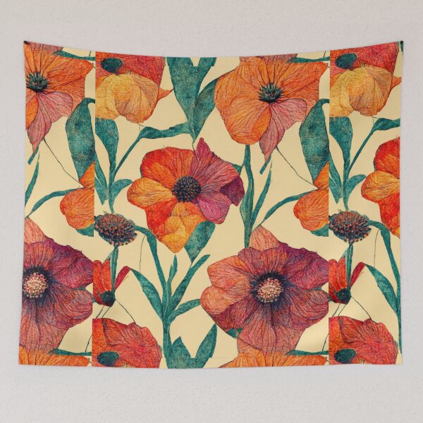 Item preview, Oil Painting Floral Patchwork Pattern designed and sold by CandyDroidMerch.
