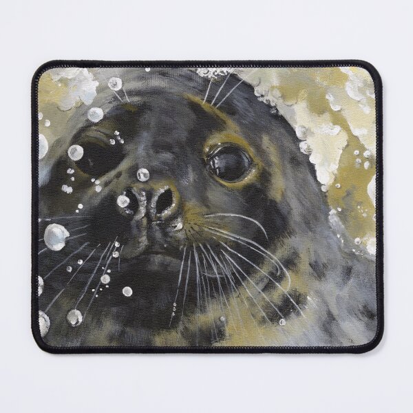 Item preview, Gray Seal head with tormented sea. designed and sold by janesg.