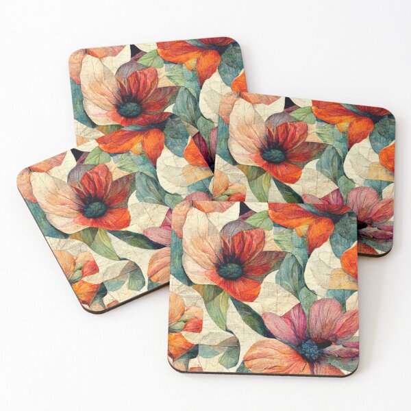 Item preview, Oil Painting Floral Patchwork Pattern Design designed and sold by CandyDroidMerch.