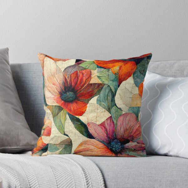 Item preview, Oil Painting Floral Patchwork Pattern Design designed and sold by CandyDroidMerch.