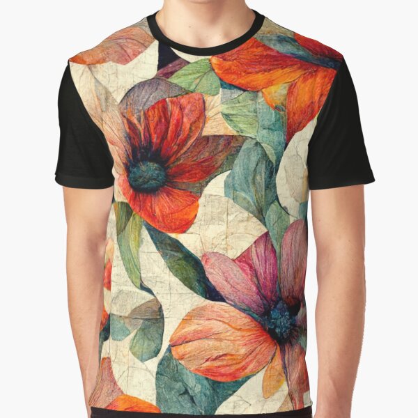Item preview, Oil Painting Floral Patchwork Pattern Design designed and sold by CandyDroidMerch.
