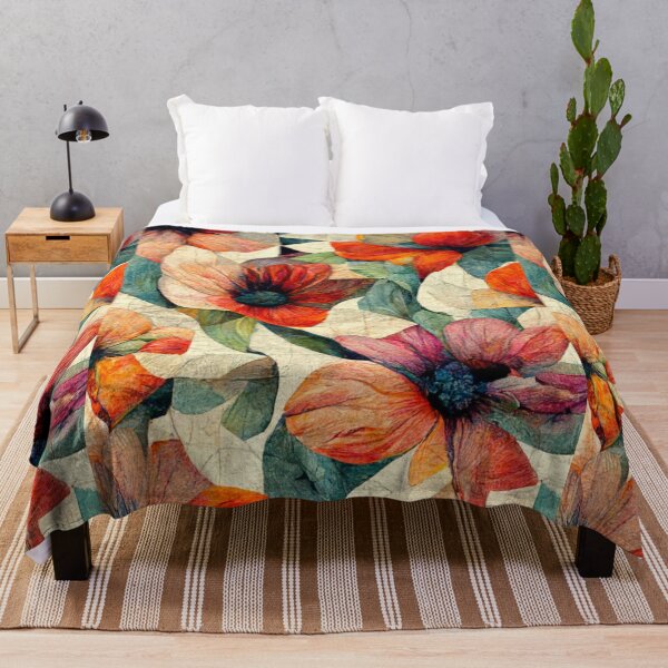 Item preview, Oil Painting Floral Patchwork Pattern Design designed and sold by CandyDroidMerch.