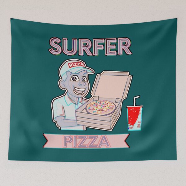 Item preview, boy surfer pizza designed and sold by TabithaHaston.