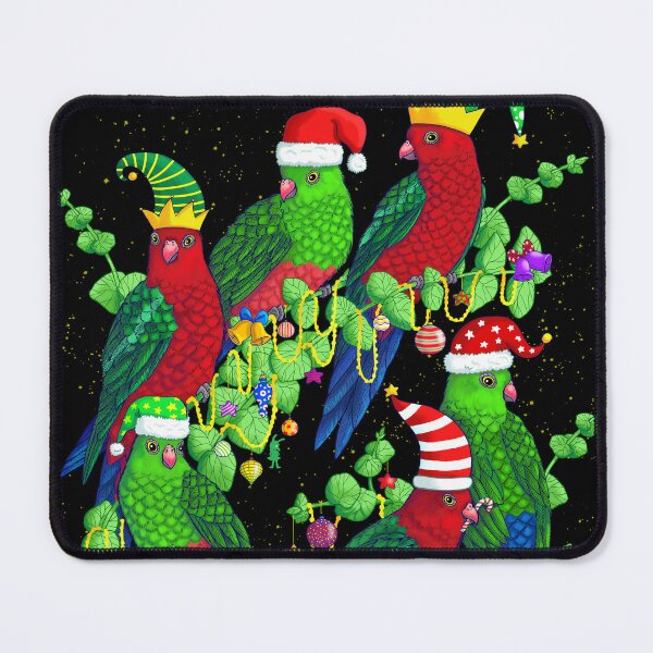 Item preview, Australian King Parrots Christmas Hats designed and sold by Marta Tesoro.